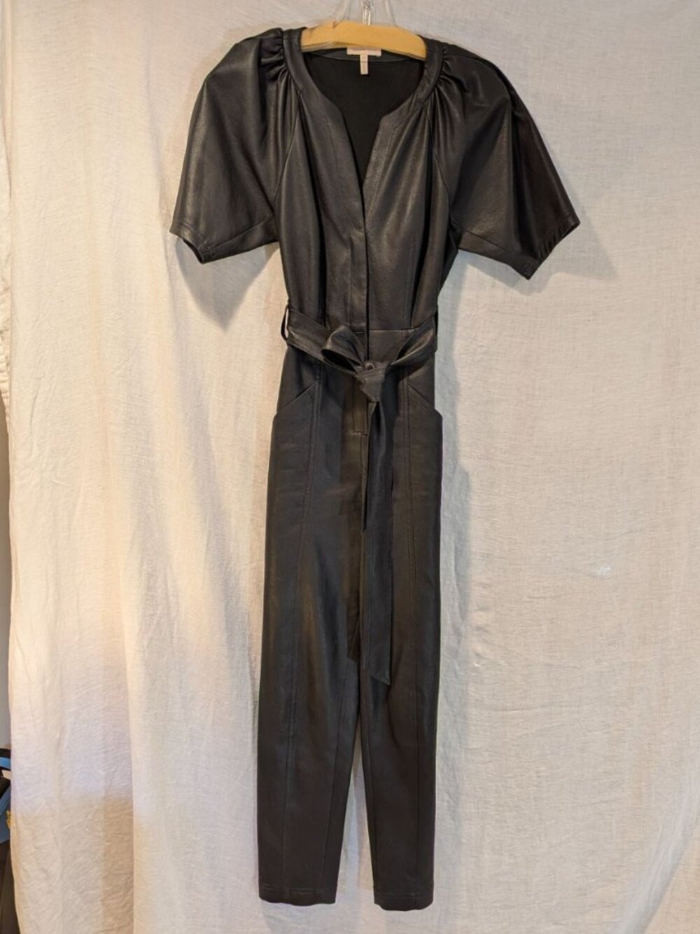 Rebecca Taylor vegan leather jumpsuit size 00